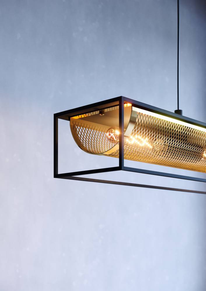 купить 43788 Люстра NOHALES, 4X40W (E27), L1120, B170, H1500, сталь, черный, латунь