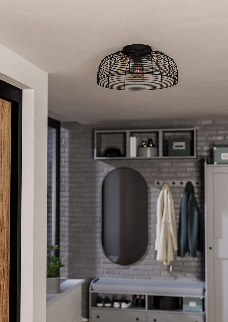 купить 43896 Потолочная люстра RINROE, 1х40W (E27), H200, ?450, сталь, черный