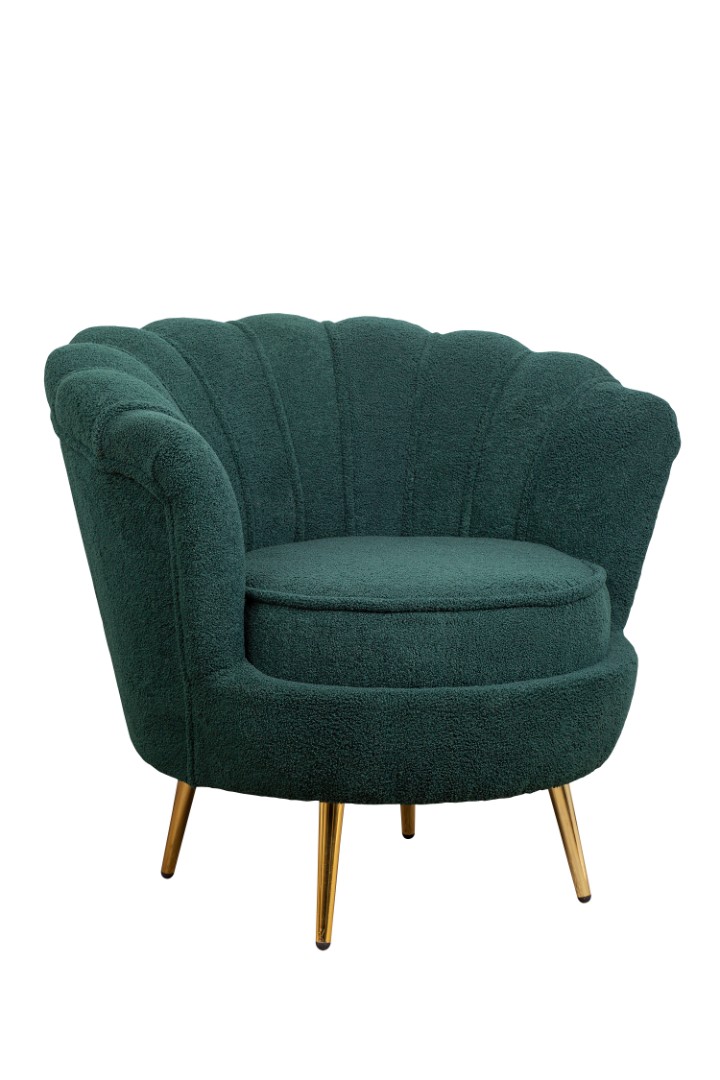 купить Низкое кресло ракушка Pearl зеленый Boucle в Москве купить Низкое кресло ракушка Pearl зеленый Boucle