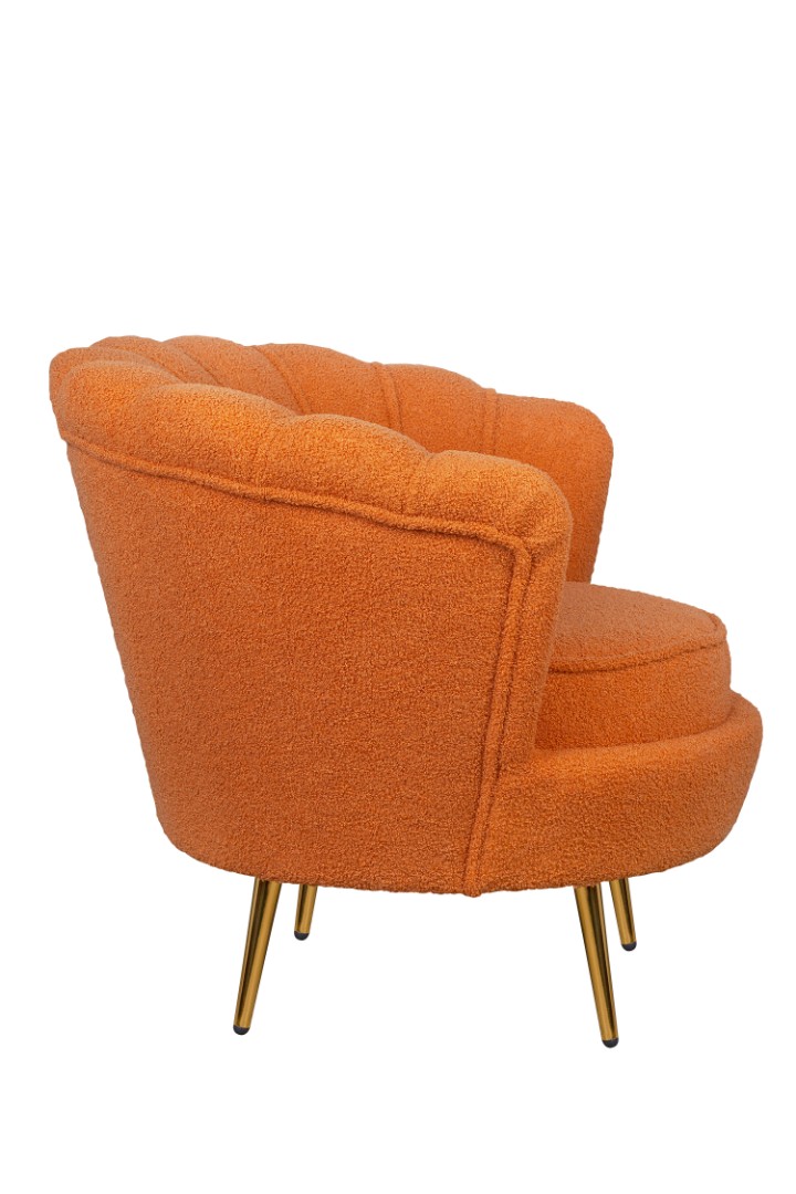 заказать Низкое кресло ракушка Pearl Orange Boucle