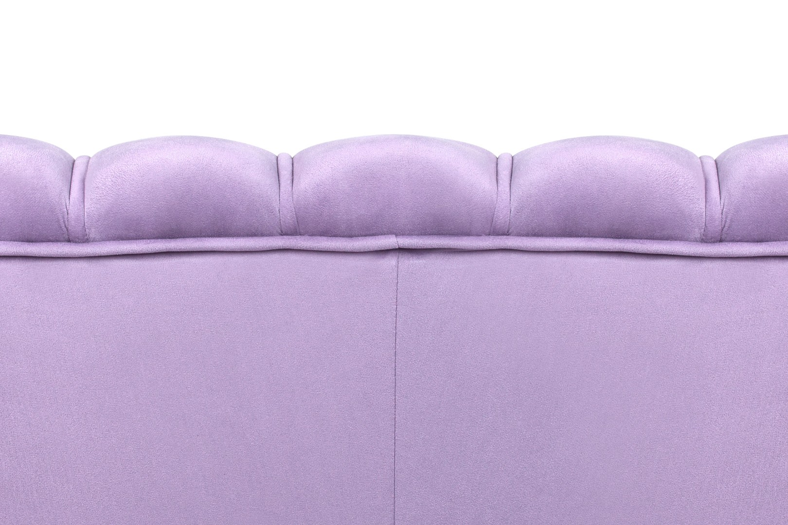 Диван ракушка для гостиниц Pearl Triple Purple на черных ножках в интерьере