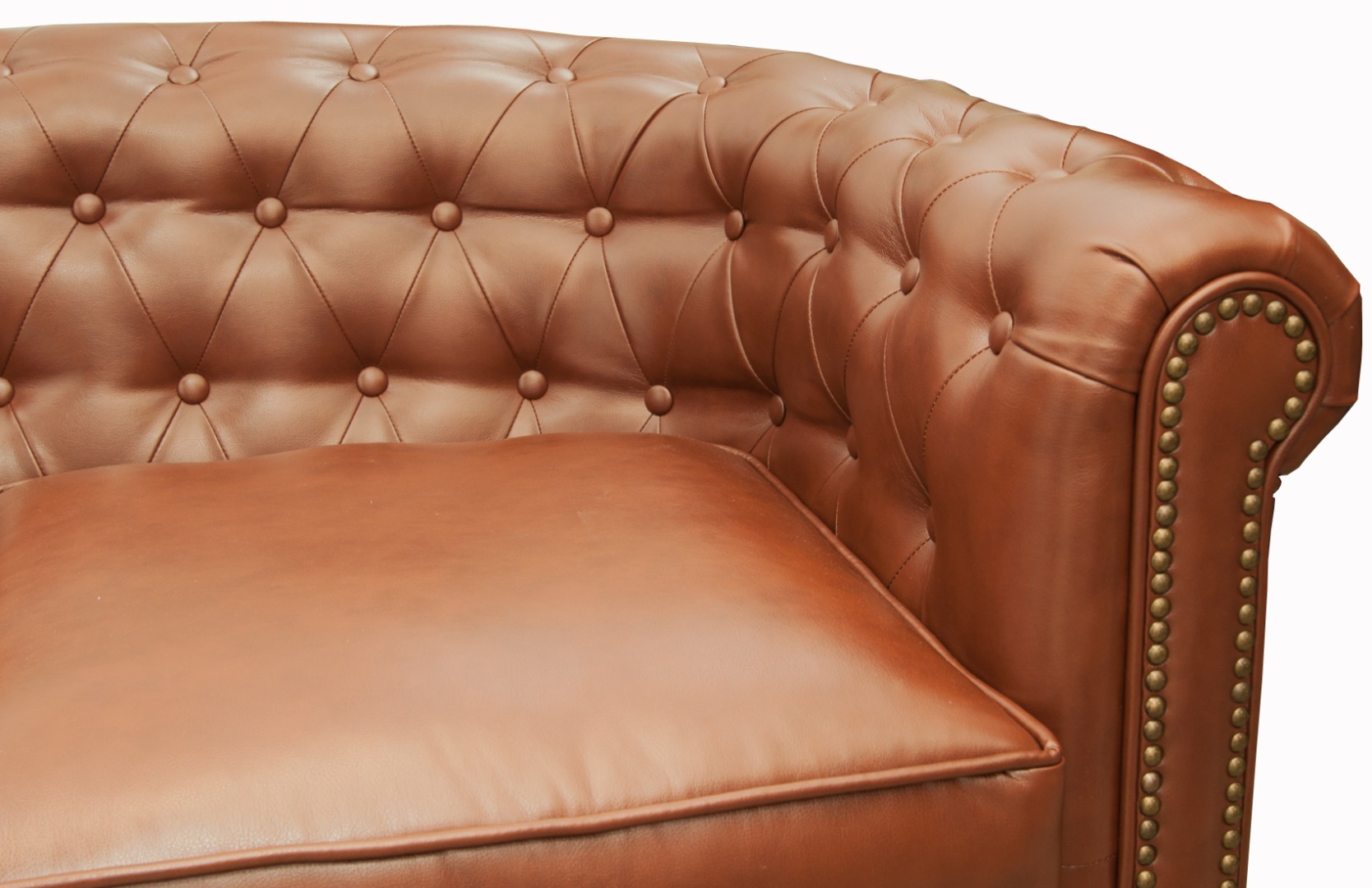 Трехместный диван кожаный лофт Karo brown 3S коричневый в интернет-магазине в Москве Трехместный диван кожаный лофт Karo brown 3S коричневый в интернет-магазине