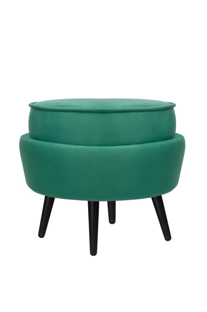 купить Пуф Pearl Adorn Green V2 на черных ножках в Москве купить Пуф Pearl Adorn Green V2 на черных ножках