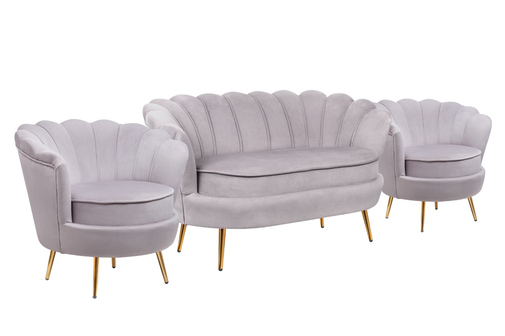 купить Комплект кресел и дивана ракушка Pearl Double Grey