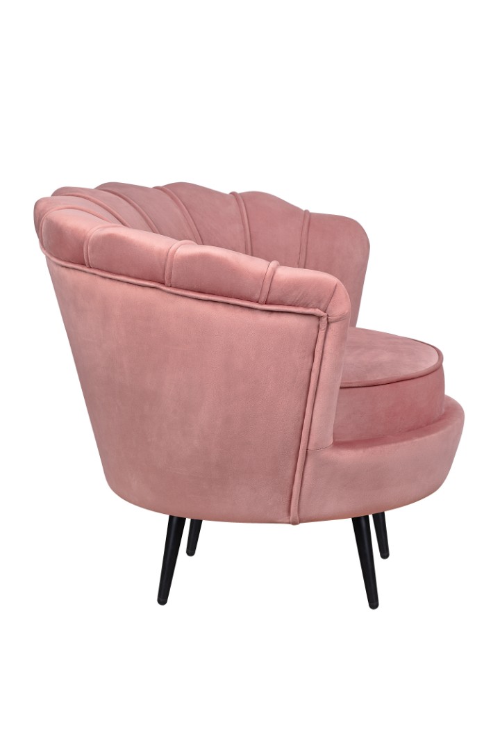 заказать Низкое кресло ракушка Pearl Pink V3 на черных ножках