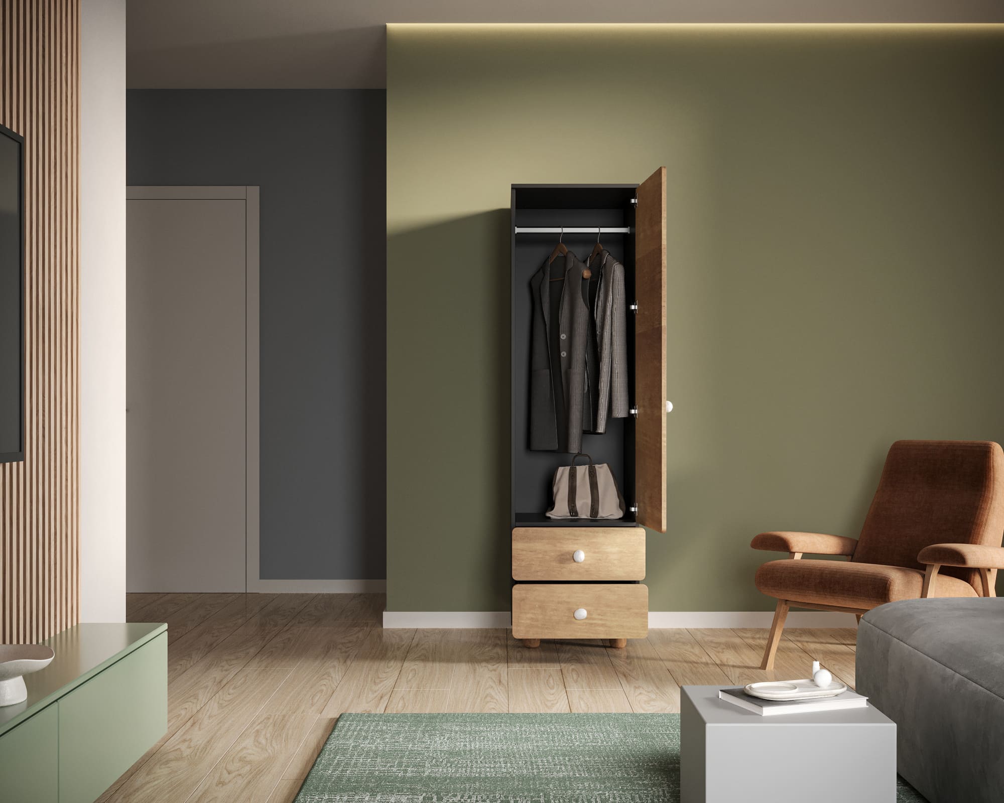 купить Узкий шкаф-модуль с ящиками "Split" SP15