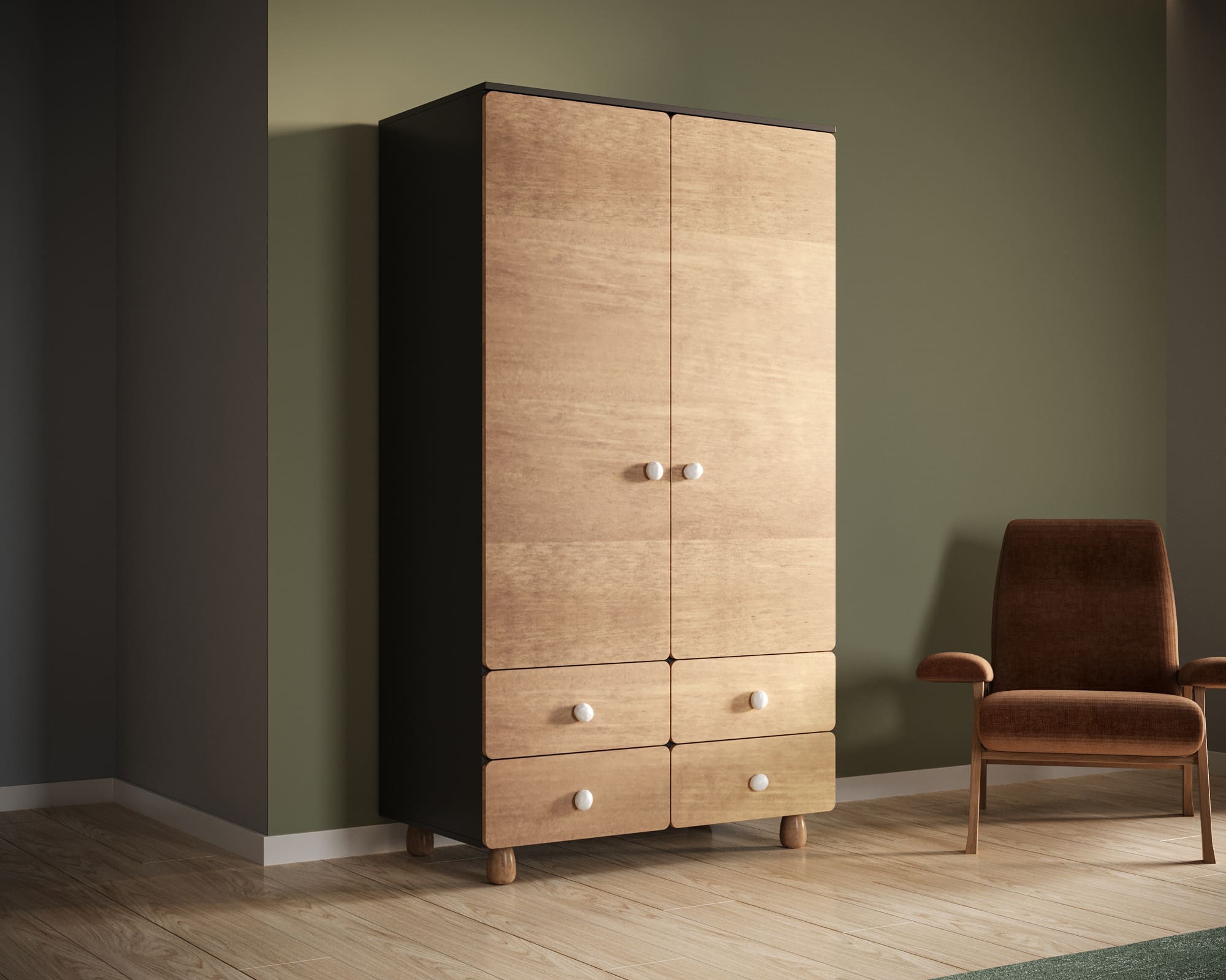 заказать Шкаф двухдверный с ящиками "Split" SP14