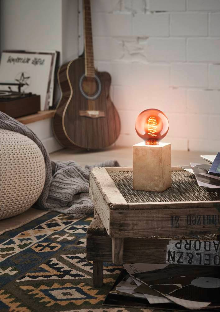 купить 49812 Настольная лампа PRESTWICK, 1х60W (E27), 90х90, H130, керамика, серый