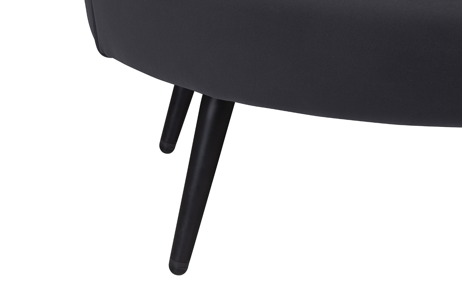 фото Диван ракушка для гостиниц Pearl Triple Black на черных ножках в интерьере