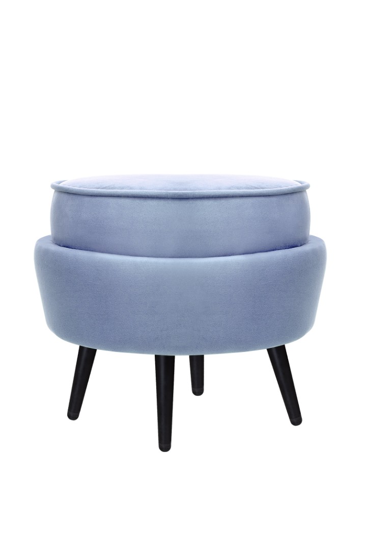 купить Пуф Pearl Adorn Sky на черных ножках в Москве купить Пуф Pearl Adorn Sky на черных ножках