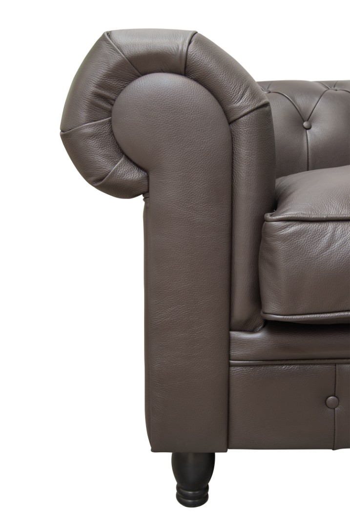 фото Диван из коричневой кожи Chesterfield Brown Leather 2S