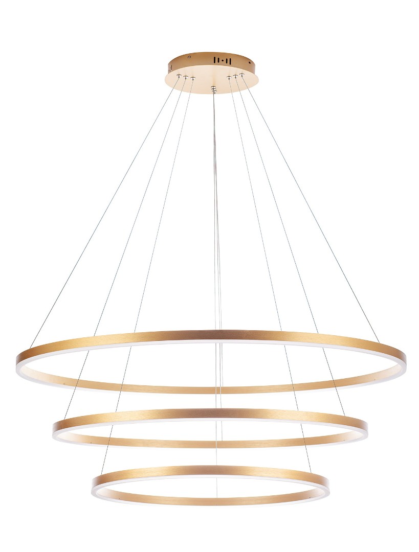 Люстра Orblaze 3 rings 1000 gold в интерьере