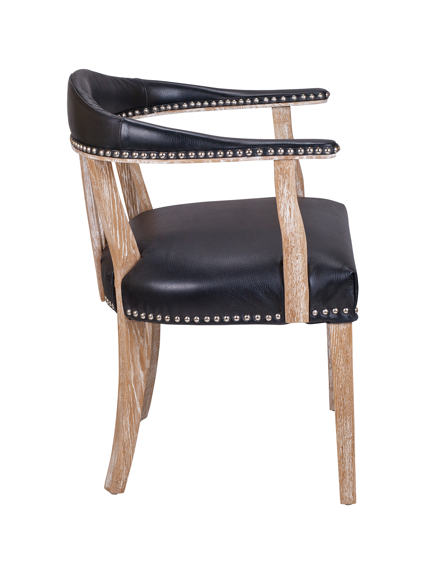 заказать Мягкий стул с подлокотниками Tanner Black Leather