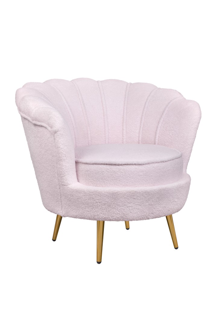 купить Низкое кресло ракушка Pearl Pink Boucle в Москве купить Низкое кресло ракушка Pearl Pink Boucle