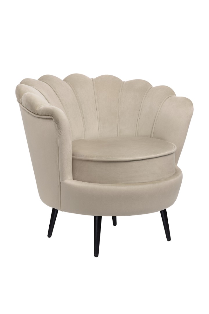 купить Низкое кресло ракушка Pearl Taupe на черных ножках в Москве купить Низкое кресло ракушка Pearl Taupe на черных ножках