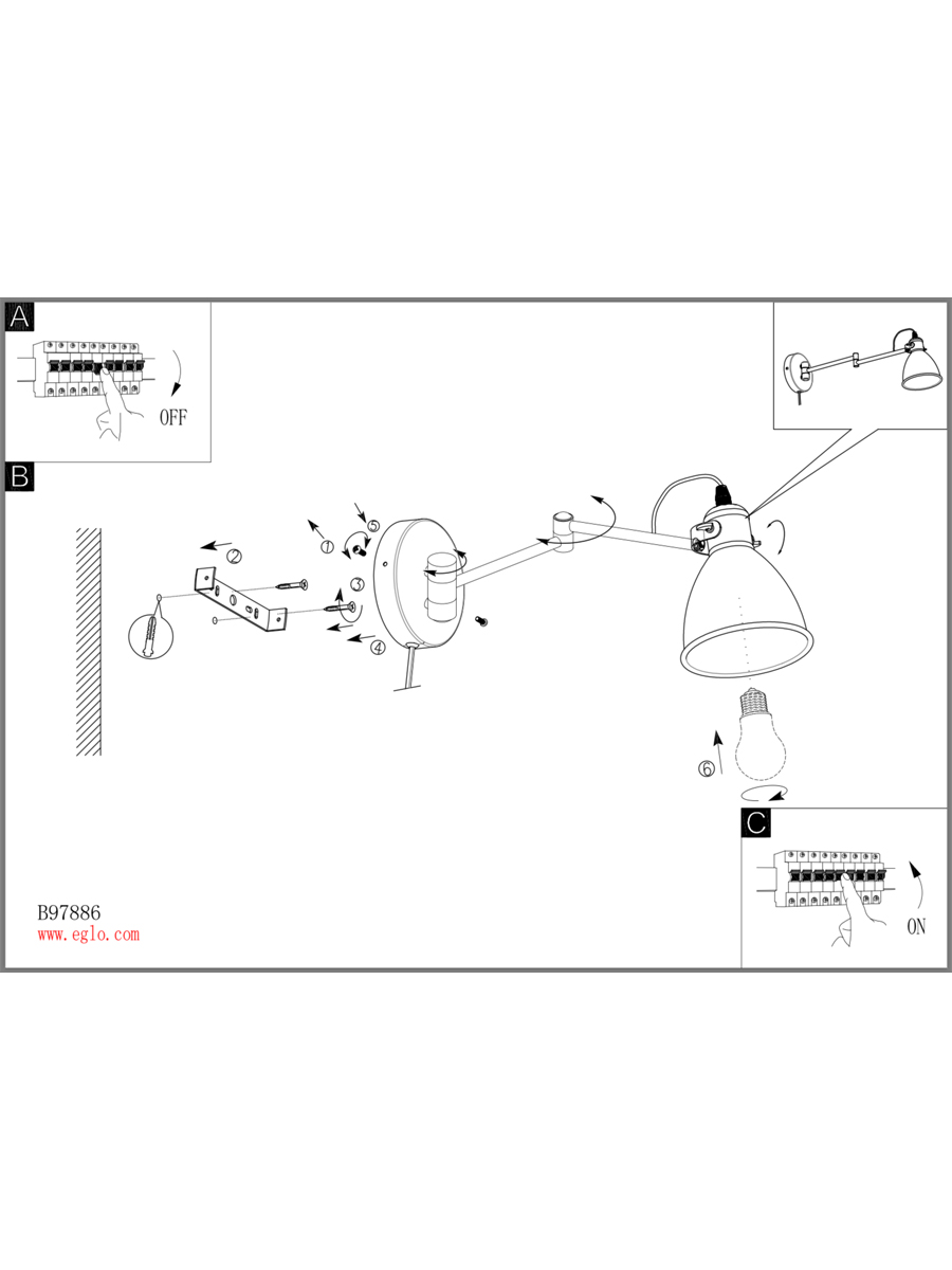 купить 97886 Бра (настенный светильник) коленчатое SAN PERI