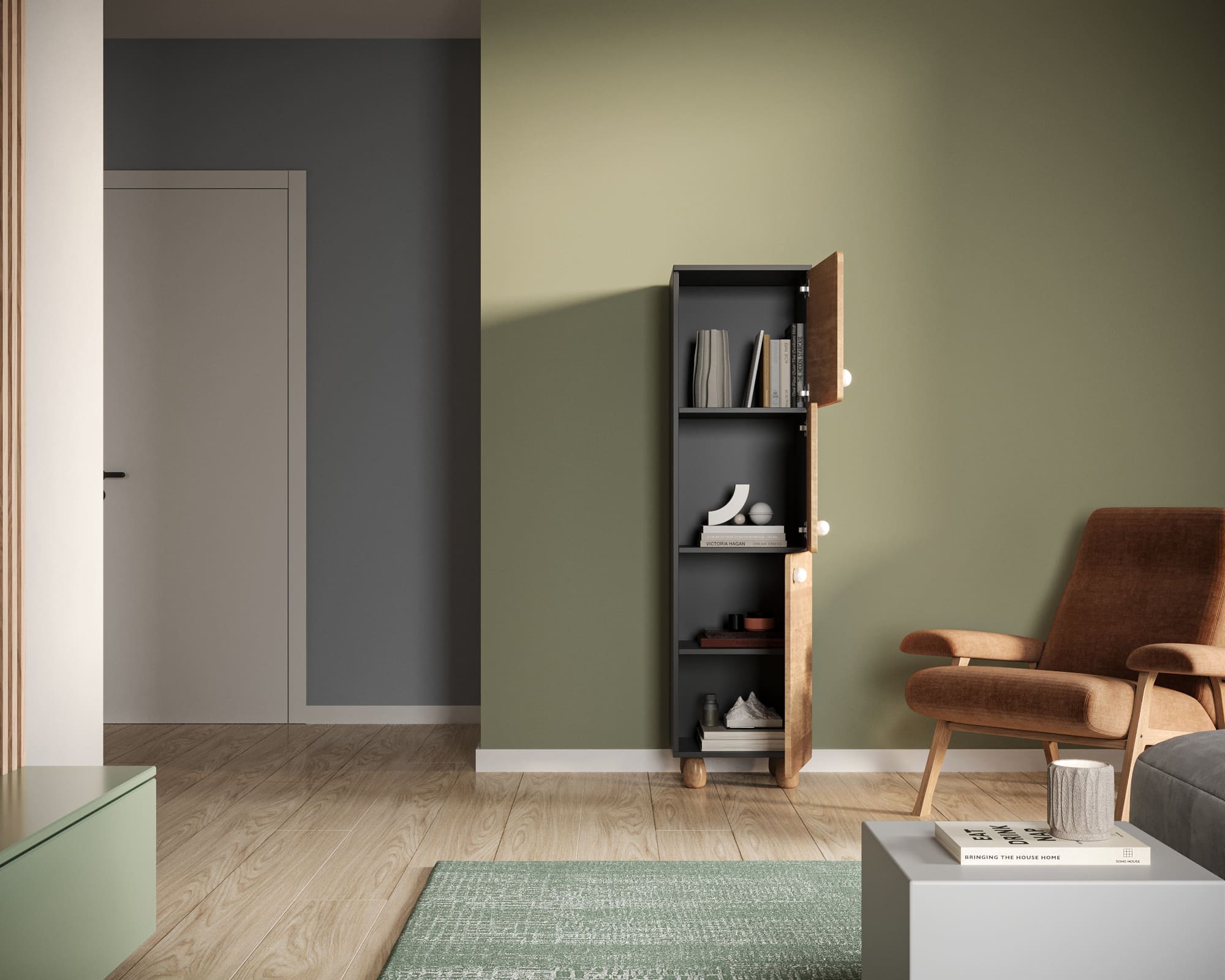 купить Узкий шкаф с тремя дверками "Split" SP10