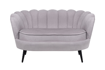Диван ракушка Pearl Double Grey на черных ножках