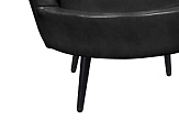 Низкое кресло ракушка Pearl Black V2 на черных ножках №6