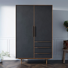 Шкаф в скандинавском стиле "Bruni Black" с ящиками арт BR27Black