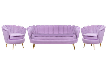Комплект кресел и дивана ракушка Pearl Triple Purple