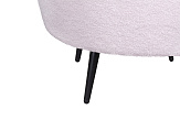 Низкое кресло ракушка Pearl Pink Boucle на черных ножках №6