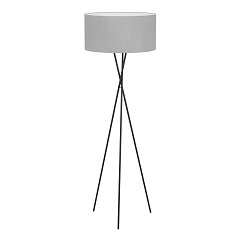 Торшер FONDACHELLI, 1x60W(E27), сталь, черный, текстиль, серый