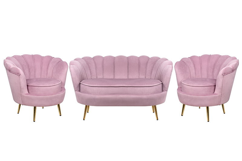 Комплект кресел и дивана ракушка Pearl Double Pink