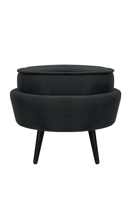 Пуф Pearl Adorn Black на черных ножках в Москве Пуф Pearl Adorn Black на черных ножках