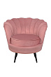 Низкое кресло ракушка Pearl Pink V3 на черных ножках №0