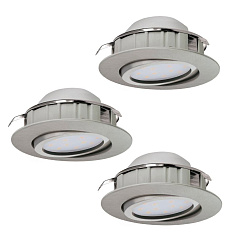 95859 Комплект светодиодных встраиваемых светильников PINEDA регулир. и диммир., 3х6W(LED), ?84, пластик,