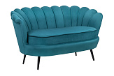 Диван ракушка Pearl Double Marine Velvet на черных ножках №1