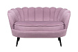 Дизайнерский двухместный диван Pearl Double Pink на черных ножках