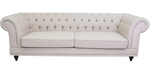 Трехместный мягкий диван арт-деко Neylan бежевый