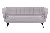 Дизайнерский диван для гостиниц Pearl Triple Grey на черных ножках №0