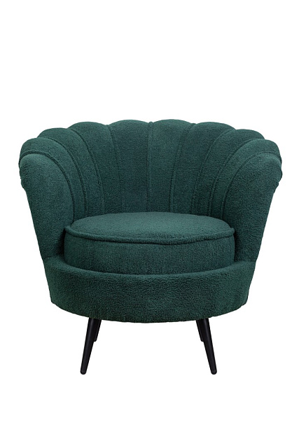 Низкое кресло ракушка Pearl зеленый Boucle на черных ножках в Москве Низкое кресло ракушка Pearl зеленый Boucle на черных ножках