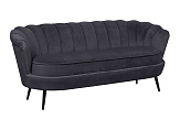 Диван ракушка для гостиниц Pearl Triple Black на черных ножках №1