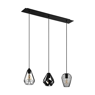 43581 Подвесной потолочный светильник (люстра) DISTAFF, 3Х40W, E27, L900, B185, H1100, сталь, черный