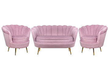 Комплект кресел и дивана ракушка Pearl Double Pink