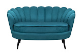 Диван ракушка Pearl Double Marine Velvet на черных ножках №0