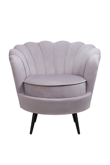 Низкое кресло ракушка Pearl Grey на черных ножках в Москве Низкое кресло ракушка Pearl Grey на черных ножках