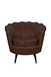 Низкое кресло ракушка Pearl Brown V2 на черных ножках №0