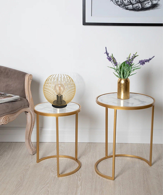 900168 Настольная лампа VENEZUELA, 1x40W(E27), сталь, черный, золотой