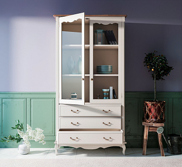 Шкаф "Леонтина (Leontina)" для посуды высокий 3 ящика арт ST9355/3