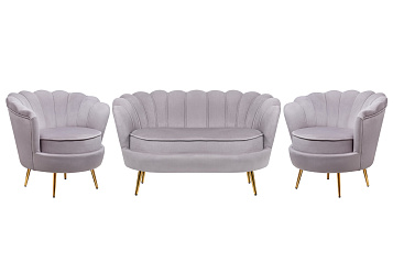 Комплект кресел и дивана ракушка Pearl Double Grey