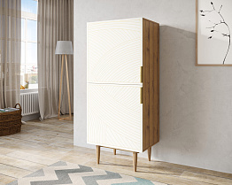 Вертикальный комод с двумя дверками "Line" LN05/GR1/beige