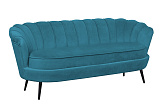 Диван для гостиниц Pearl Triple Marine Velvet на черных ножках №1