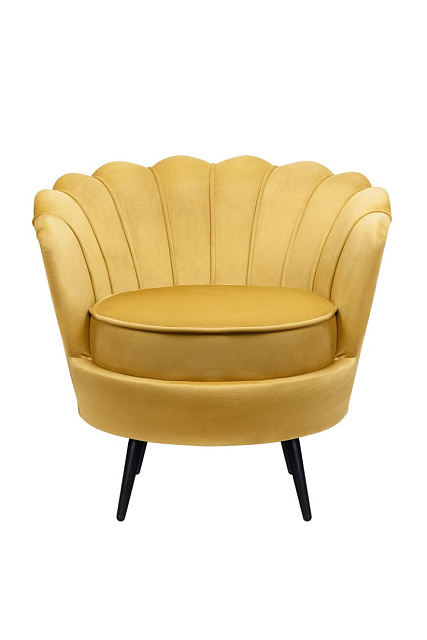 Низкое кресло ракушка Pearl Yellow на черных ножках в Москве Низкое кресло ракушка Pearl Yellow на черных ножках