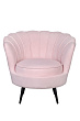 Низкое кресло ракушка Pearl розовый V2 на черных ножках №0