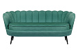 Диван ракушка для гостиниц Pearl Triple Green V2 на черных ножках